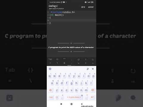 C program to find ASCII value of a character | #shorts #cprogram #codeinmobile
