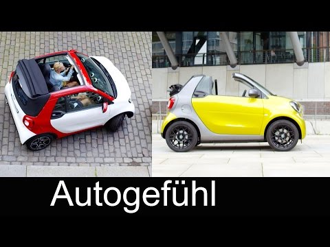All-new Smart fortwo Cabriolet convertible exterior/interior roof mechanism prime red/green