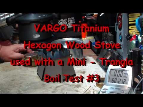 VARGO Titanium Hexagon Wood Stove used with a Mini - Trangia - Boil Test #3