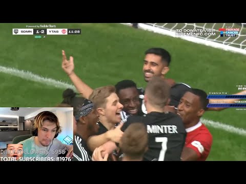 xQc reacts to Vikstar123 scoring the 1st goal for Sidemen