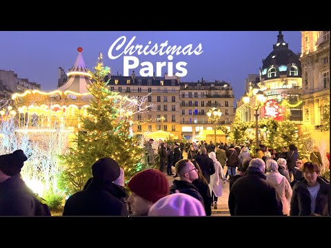 Paris France, HDR Walking, Christmas in Paris - 4K HDR 60 fps