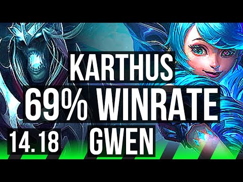 KARTHUS vs GWEN (JGL) | 69% winrate, Godlike, 8/3/9 | EUW Master | 14.18