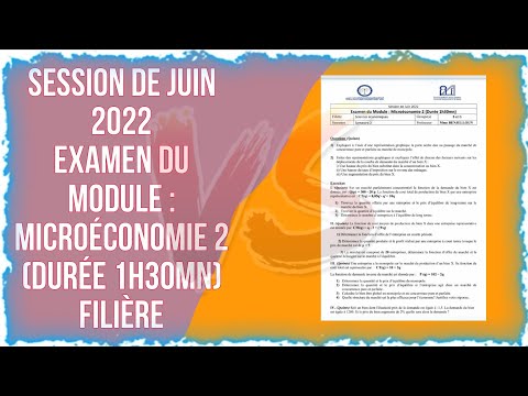 Session de Juin 2022 Examen du Module : Microéconomie 2 (Durée 1h30mn) s2