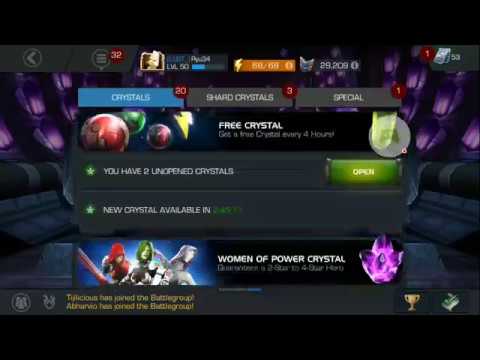 Women of power crystal opening + one 4* crystal - Marvel contest of champion