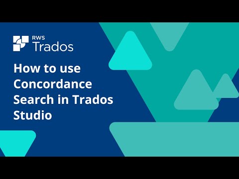 How to use Concordance Search in Trados Studio
