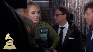 Adele Wins Album of the Year Award | Backstage | 59th GRAMMYs