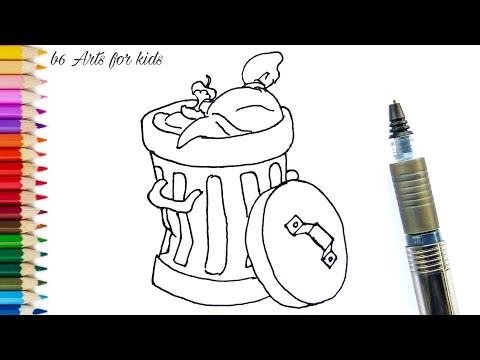 How To Draw A Trash Can Step by Step – I'm Youtuber – Follow my videos ...