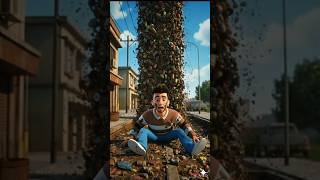 The boy reached the village through the drain