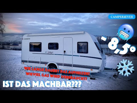 Praxistest I Winter - Camping im Einsteiger - Wohnwagen I Schaffst das die einfache Heizung?
