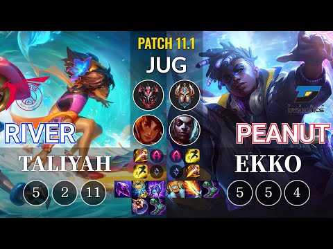 TLN River Taliyah vs DYN Peanut Ekko Jungle - KR Patch 11.1