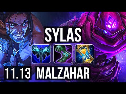 SYLAS vs MALZAHAR (MID) | 75% winrate, 6 solo kills, Godlike | EUW Master | v11.13