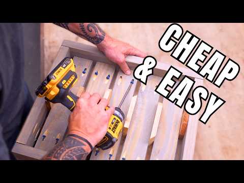 DIY Outdoor Sofa Table: Slide-Under Design for Food & Drinks!