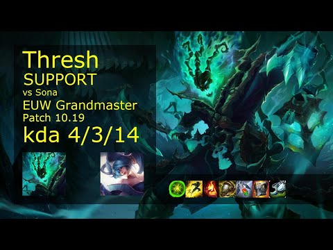 Thresh Support & Kai'Sa vs Sona & Xayah - EUW Grandmaster 4/3/14 Patch 10.19 Gameplay