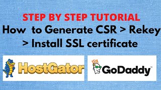 How to Generate CSR, Rekey and install SSL certificate on GoDaddy cPanel linux hosting server.