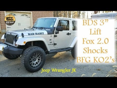 Jeep Wrangler JK BDS 3" Lift Kit, JKS Track Bar, Fox 2.0 Shocks, AEV Geometry Brackets and BFG KO2's