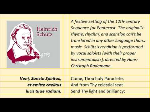 Veni sancte spiritus (Heinrich Schütz, SWV 475) - with text overlay (Latin-English)