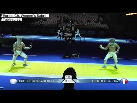 2019 742 T32 07 F S Individual Duesseldorf GER ZCH YELLOW BERDER FRA vs GEORGIADOU GRE