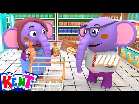 Kent Goes to the Supermarket 🛒🛍️ | Fun Kids Songs By Kent The Elephant