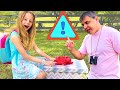 Nastya and safety rules from her dad