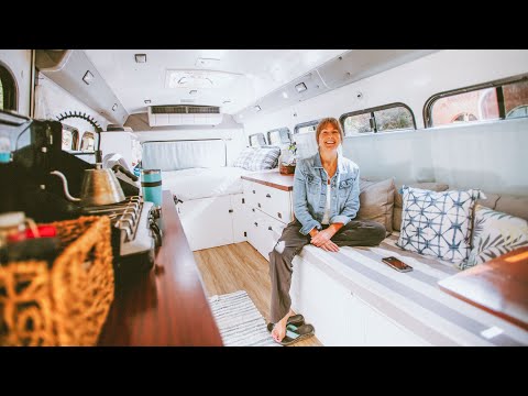 Her DIY Shuttle Bus Camper Build