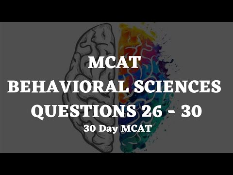 30 Day MCAT Behavioural Sciences Questions 26-30