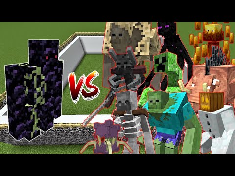 Obsidian Golem vs All Mutant Mob [Minecraft Mob Battle]