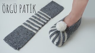Süper kolay örgü patik / en kolay örgü modelleri / iki şiş ile örgü patik / Figen Ararat