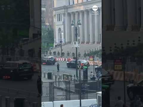 Trump motorcade arrives at NBA Finals in New York City