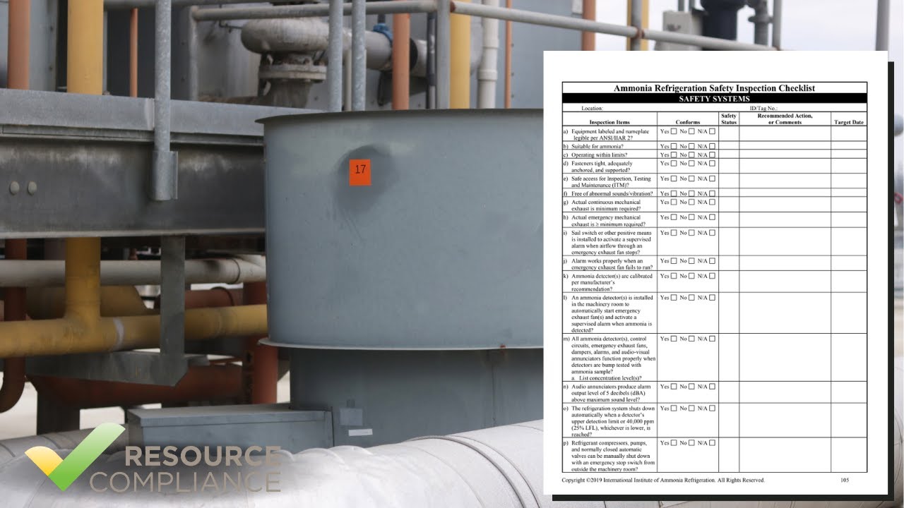 Safety Systems Inspection Checklist - IIAR 6 Appendix B