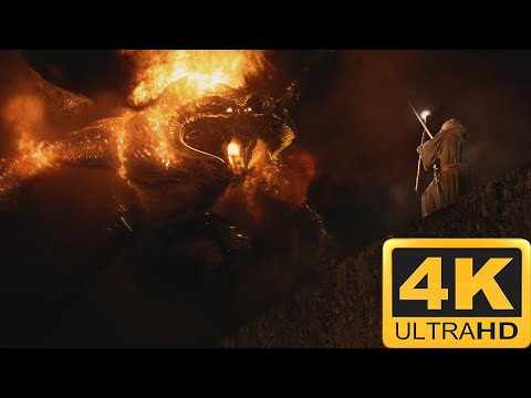 Gandalf Vs Balrog FULL BATTLE!! | The Lord Of The Rings 4K!