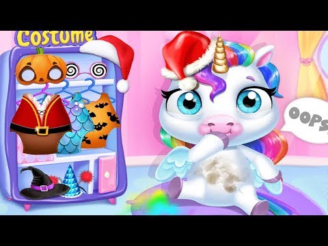 Fun New Born Baby Pony Care - My Baby Unicorn Christmas - Play Babysitter, Dress Up, Fun Kids Games