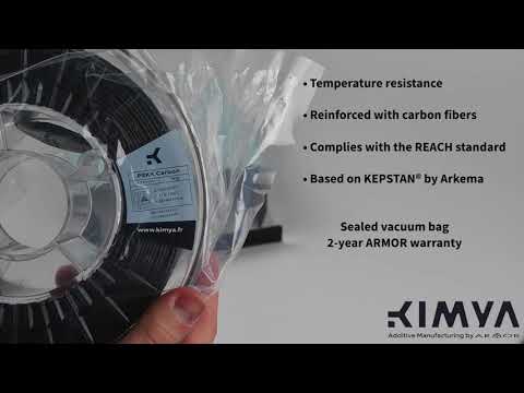 Filament 3D Kimya PEKK Carbon - Renforcé en fibres de carbone - Diamètre 1,75mm - Gris - Garantie 2 ans_1
