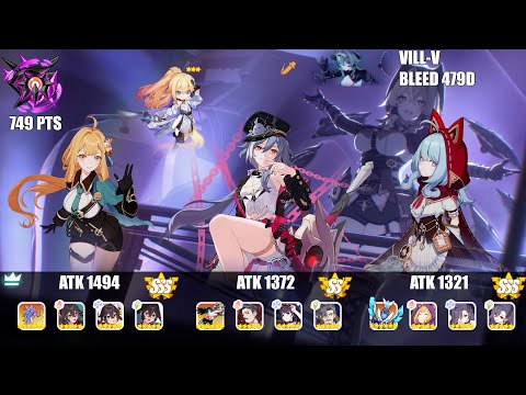 Honkai Impact 3rd : EX Abyss Nirvana 479D : Vill-V (BLEED) 749 Pts : VQ(SSS), HoS(SS0), SI(SSS)