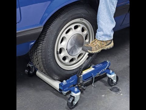 The Easiest Way to Move Your Car in Storage – Hydraulic Wheel Dollies.  No jacks required!