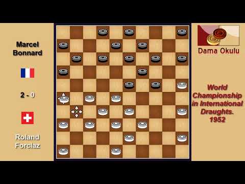 Roland Forclaz (SUI) - Marcel Bonnard (FRA). Draughts World Championship. 1952.