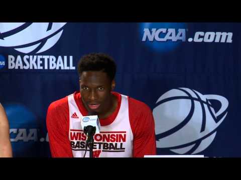 Wisconsin basketball press conference. Nigel Hayes 3/25/2015