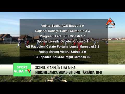 SCORUL ETAPEI, ÎN LIGA A 5 A HIDROMECANICA ȘUGAG VIITORUL TĂRTĂRIA 10 0