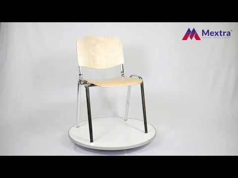 Chaise de conférence ISO WOOD - cadre en chrome, rembourrage plastique ou contreplaqué, plusieurs couleurs_1