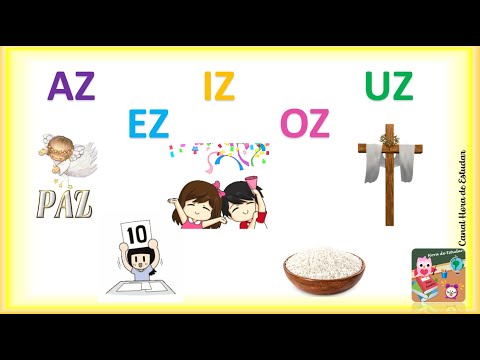 AZ - EZ - IZ - OZ - UZ | Sílabas complexas | Vogais + Z | Vídeos Educativos | Hora de Estudar