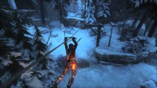 Rise of The Tomb Raider - Echoes of The Past: Climb Tree & Scramble, Deep Snow Details, Bear Attacks