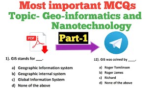 MCQs on Geo-informatics and Nanotechnology part-1