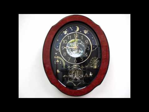 Rhythm Timecracker Cosmos Magic Motion Musical Wall Clock - Wood Frame