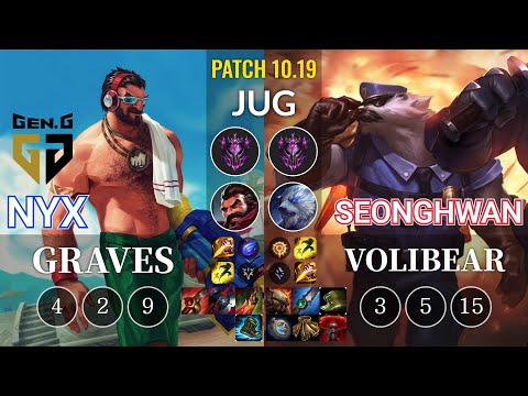GEN Nyx Graves vs SeongHwan Volibear Jungle - KR Patch 10.19
