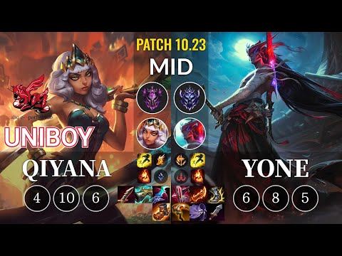 ahq Uniboy Qiyana vs Yone Mid - KR Patch 10.23