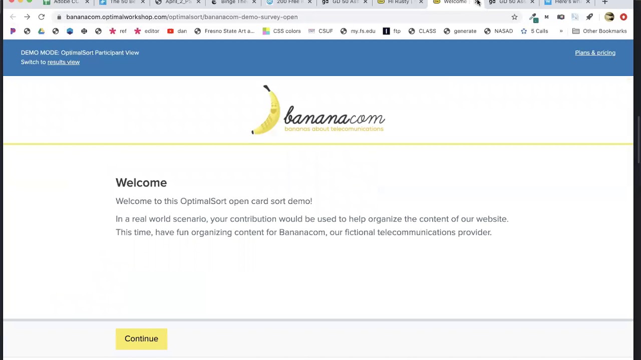Card Sorting with Optimalsort