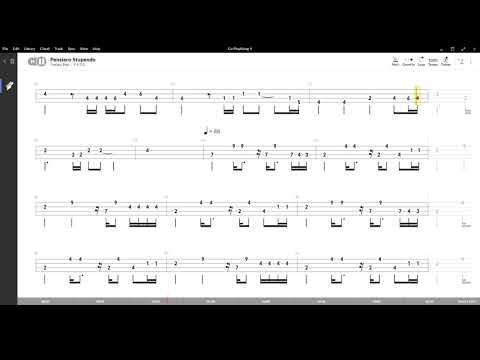 Pensiero Stupendo ( Patty Pravo ) ,Tablatura e base Senza Basso - Backing bass track