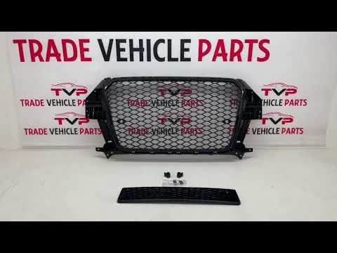 For Audi Q3 8U 2011-2015 Front Bumper Grille RS Style Honeycomb Gloss Black video