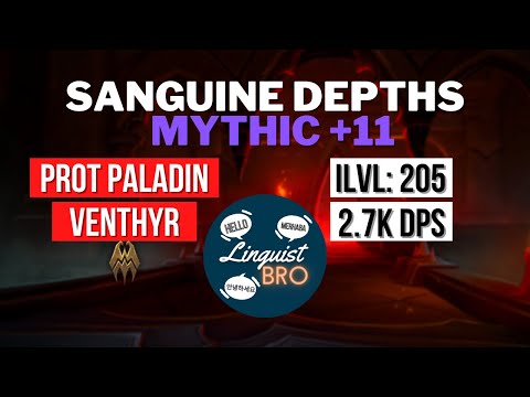 Sanguine Depths M+11 - Venthyr Prot Paladin POV - ilvl 205