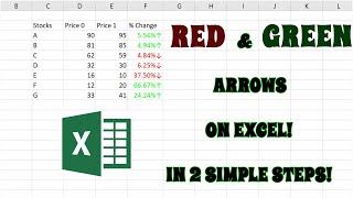 How to Create Up and Down Arrows in Red and Green on Excel