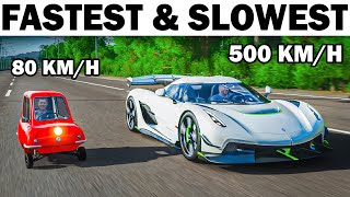 Top 5 Fastest & Slowest Cars In Forza Horizon 4!